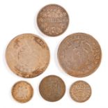 Coins, to include George III Half Crown 1816, South Africa 2 1/2 Shillings 1896 and 1 Shilling,