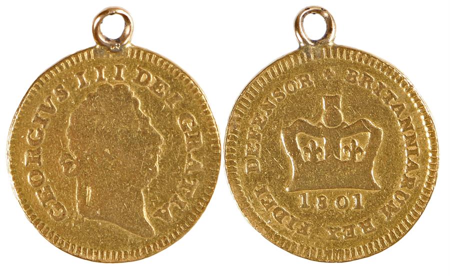 George III Third-Guinea, 1801, Crown reverse, loop to top
