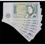 Bank of England consecutive run of banknotes, to include a run of six AY46 879592 TO AY46 879597,