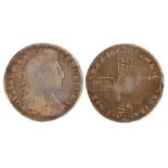 William III Half Crown, 1696, reverse crowned cruciform shields