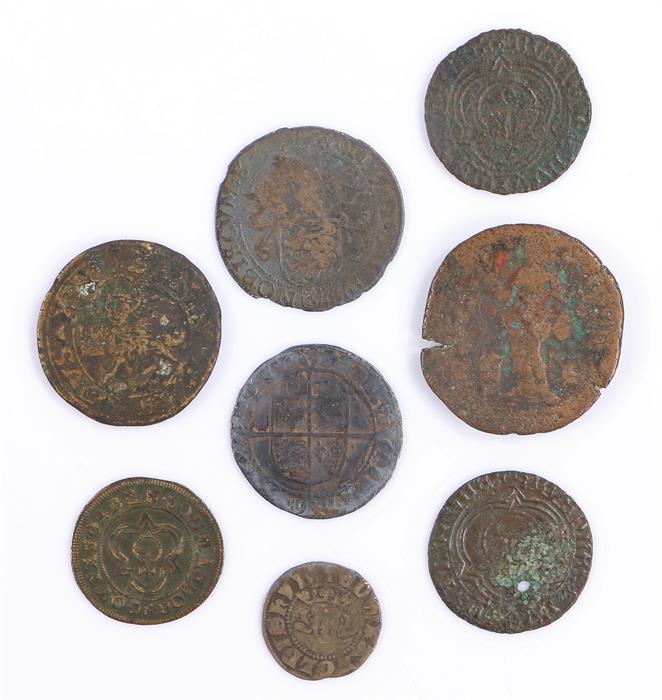 Ancient and Medieval coins, to include an Elizabeth II Half Groat, Jettons, silver Penny, etc, (