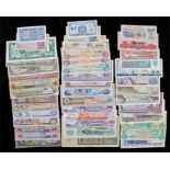 Banknotes, to include Jamaican Dollars, UAE, Kuwait Dinars, Indonesia, Columbia, Peru, etc, (qty)