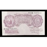 Bank of England 10 Shillings Banknote, Peppiatt, mauve, R09D 737183