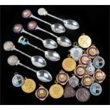 Miniature Rifle Club medals, eighteen medals and seven spoons, some silver examples