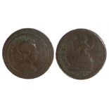 George I Farthing, 1719, No stops to reverse, laureate and cuirassed bust right, Georgivs. rex.,