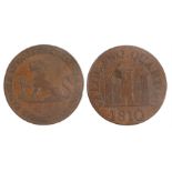 Gibraltar 1810 Two Quartos token, Payable to Robert Keeling & Sons