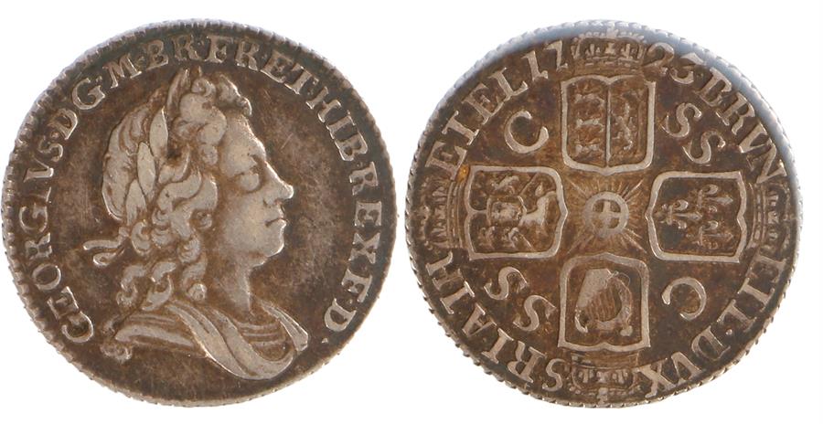 George I Sixpence, 1723, SSC in angles