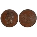 George IV, Coronation, 1821, Copper Medal, by B Pistrucci, laureate bust left, GEORGIUS IIII D.G.
