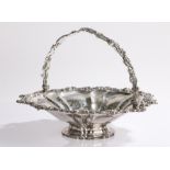 William IV silver basket, London 1832, maker Joseph Angell I & John Angell I, with pierced foliate