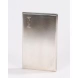 Elizabeth II silver cigarette case, Birmingham 1960, maker D Bros, the engine turned exterior with