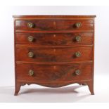 Victorian bowfront chest of drawers, with a bow top and four long drawers