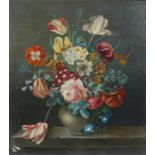 D Gordon-Shields, still life study of a vase of flowers signed oil on canvas 44.5cm x 49.5cm