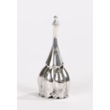 Victorian Palais Royal type posy holder, in white metal with petal design and tapered end, 9cm long
