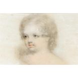 Attributed to George Richmond (1809-1896), portrait of a young boy, coloured chalks on paper,