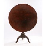 George III mahogany occasional table, the circular top above a column and cabriole legs