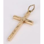 9 carat gold crucifix, with swag design to the cross, 3.3 grams