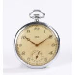 B.W.C Suisse gentleman's pocket watch, the signed dial with Arabic numerals and outer twenty-four
