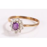 9 carat gold ring, set with a flower head design, ring size P