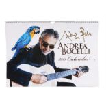 Ed Sheeran's signed Andrea Bocelli 2015 calendar, signed in gold to the front . All of the Ed