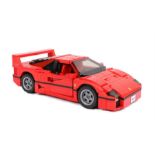 Ed Sheeran's Ferrari F40, in Lego, red bricks with ED 1 number plate, 27cm long. This piece being