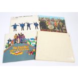 4 x The Beatles LPs - Help, Sgt Peppers Lonely Hearts Club Band with red/white inner sleeve.