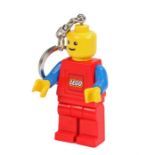 Ed Sheeran's Lego man keyring/torch, oversized form with red and blue body, torch to the feet. All