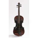 19th Century violin, with a hand written label Joseph Klotz Senior Mittenwald, 1805, together with