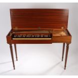 Robert Morley "Bach" clavichord C4/M, the mahogany case with hinged lid on turned reeded legs, 112cm