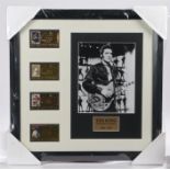 Framed display of Four Gold Stamps, issued to commemorate Elvis' 70th Birthday Anniversary in