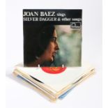 10 x 1960s/80s 7" Singles to include Joan Baez, Silver Dagger EP. Television - Little Johnny