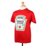 Ed Sheeran's t-shirt, Heinz Tomato Ketchup, with red surround, given to Ed Sheeran when he visited