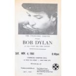 Bob Dylan, Carnegie Chapter Hall, Sat Nov 4th, 1961 Handbill. Just 53 people attended this