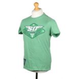 Ed Sheeran's t-shirt, Super Dry, in green with SD logo to the front, size M. All of the Ed Sheeran