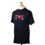 Ed Sheeran's t-shirt, Slazenger, I'm In Love With The Shape of You, a heart to the centre, size L.