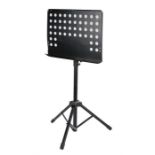 Ed Sheeran's music stand, in black with an adjustable stand and tripod base. All of the Ed Sheeran