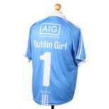 Ed Sheeran's Dublin City Hurling top, in blue with badge to breast, the back Dublin Girl 1, size
