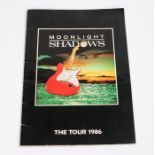 The Shadows "Moonlight Shadows, the tour 1986" programme, complete with signed backstage pass