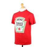 Ed Sheeran's t-shirt, Heinz Tomato Ketchup, with red surround, given to Ed Sheeran when he visited