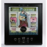 Large wall-mounted radio and poster 28” x 26” overall, “Elvis In Concert” limited edition, EPE-