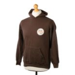 Ed Sheeran's hoody, Fruit of the Loom, in brown with Future Radio 96.9 to the breast, size S. All of