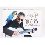 Ed Sheeran's signed Andrea Bocelli 2015 calendar, signed in gold pen. All of the Ed Sheeran