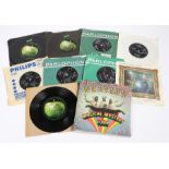 10 x The Beatles 7" Singles & EP. Magical Mystery Tour EP, MMT-1 mono. Strawberry Fields Forever (