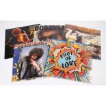 5 x Bob Dylan LPs. Shot Of Love, CBS 85718 with inner sleeve. Real Live, CBS 26334 with inner