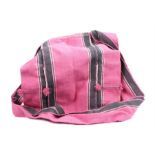 Ed Sheeran's satchel bag, in pink and grey, 30cm wide. All of the Ed Sheeran Collection has come