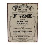 Ed Sheeran's metal bedroom sign, C F Martin & Co, Est 1833, For Tone Play a Martin Guitar, 32cm