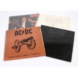 4 x AC/DC LPs - Back In Black, For Those About To Rock, Flick Of The Switch, If You Want Blood.