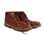 Pair of Ed Sheeran's boots, Rockport, in brown leather, size UK 9.5. All of the Ed Sheeran