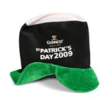 Ed Sheeran's Guinness hat, in the form of a top hat/Guinness with green rim, St Patricks Day 2009,