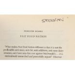 Ed Sheeran's signed copy of Fast Food Nation, Eric Schlosser, frontispiece with Sheeran in pen to