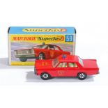 Matchbox Linsey Superfast diecast boxed model vehicle, No 59 Fire Chief Car